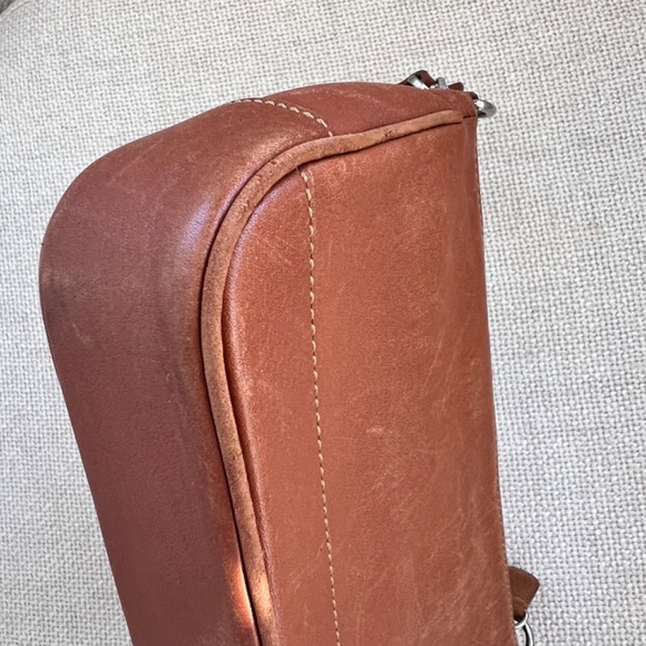 Vintage Y2K Coach Soft Brown Leather Demi Hampton Pochette Purse 7785 - Picture 9 of 12